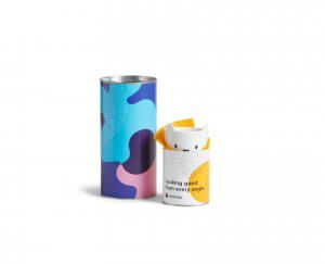 packaging cilíndrico de varios colores